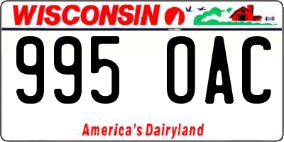 WI license plate 995OAC