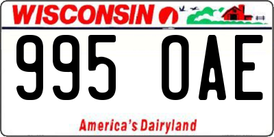WI license plate 995OAE