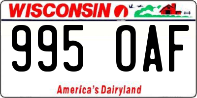 WI license plate 995OAF