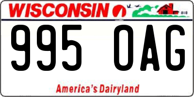 WI license plate 995OAG