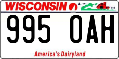 WI license plate 995OAH