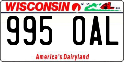 WI license plate 995OAL