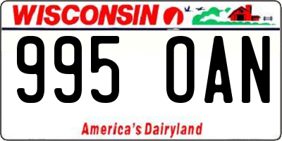 WI license plate 995OAN