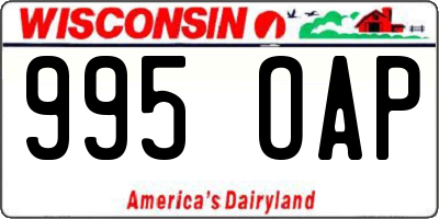 WI license plate 995OAP