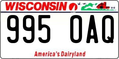 WI license plate 995OAQ