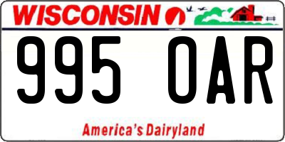 WI license plate 995OAR