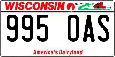 WI license plate 995OAS