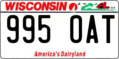WI license plate 995OAT
