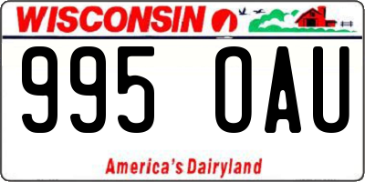 WI license plate 995OAU