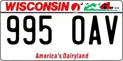 WI license plate 995OAV