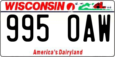 WI license plate 995OAW