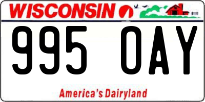 WI license plate 995OAY