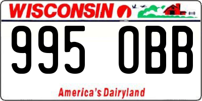 WI license plate 995OBB