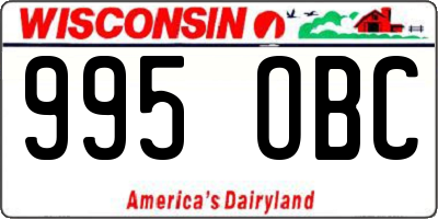 WI license plate 995OBC