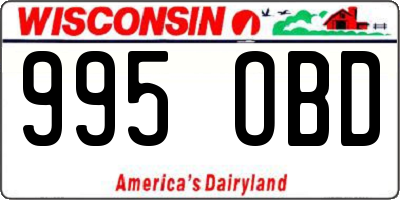 WI license plate 995OBD