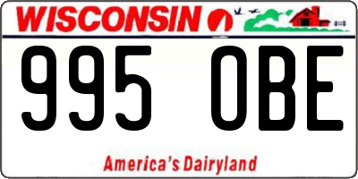 WI license plate 995OBE