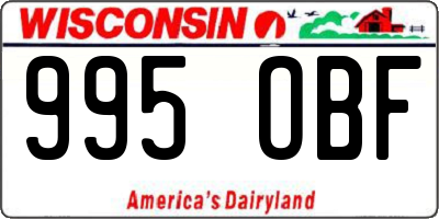 WI license plate 995OBF