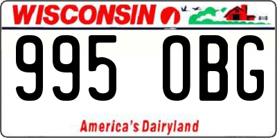 WI license plate 995OBG