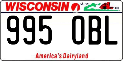 WI license plate 995OBL