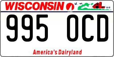 WI license plate 995OCD