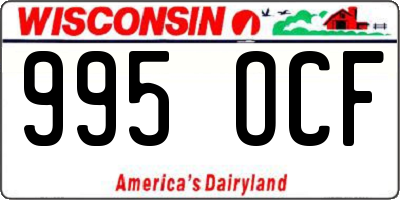 WI license plate 995OCF