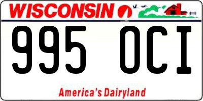 WI license plate 995OCI