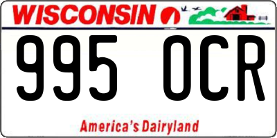 WI license plate 995OCR