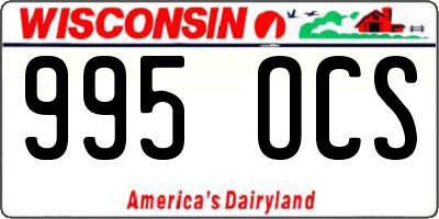 WI license plate 995OCS