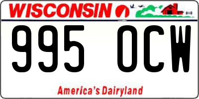 WI license plate 995OCW