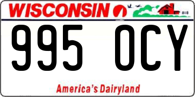 WI license plate 995OCY