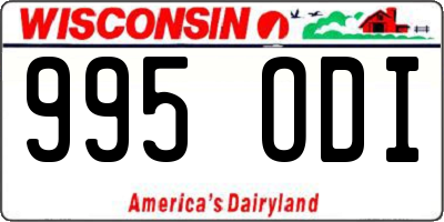 WI license plate 995ODI