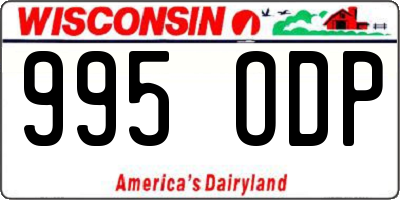 WI license plate 995ODP