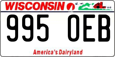WI license plate 995OEB