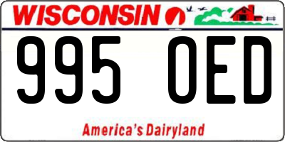 WI license plate 995OED