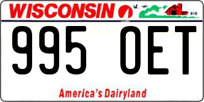 WI license plate 995OET