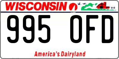 WI license plate 995OFD