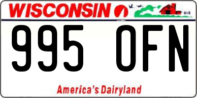 WI license plate 995OFN