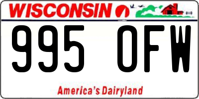 WI license plate 995OFW