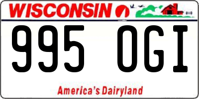 WI license plate 995OGI