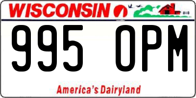 WI license plate 995OPM