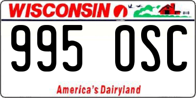 WI license plate 995OSC