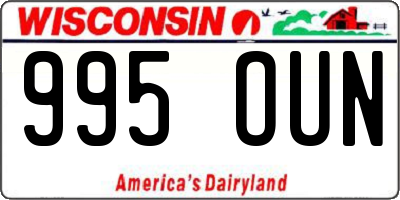WI license plate 995OUN