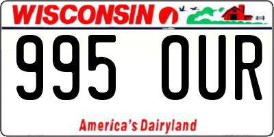 WI license plate 995OUR