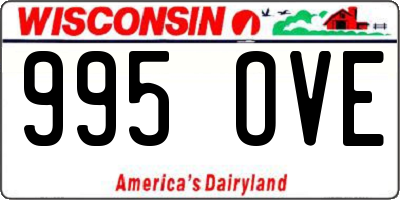 WI license plate 995OVE