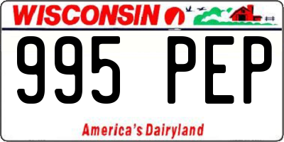 WI license plate 995PEP