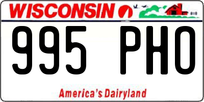 WI license plate 995PHO