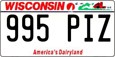 WI license plate 995PIZ