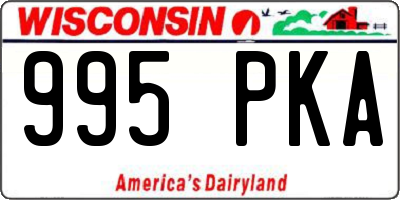 WI license plate 995PKA