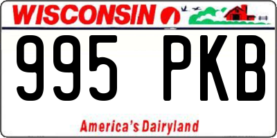 WI license plate 995PKB