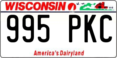 WI license plate 995PKC